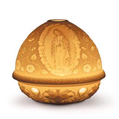 Lladro Our Lady of Guadalupe Lithophane Votive Light