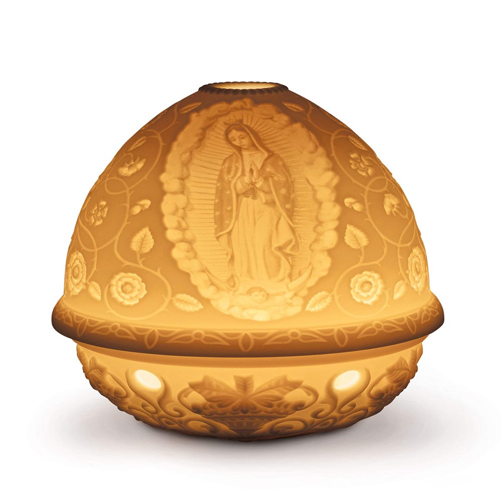 Lladro Our Lady of Guadalupe Lithophane Votive Light