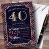 Pink Purple Glitz 40th Personalized Birthday Party Invitations view 1