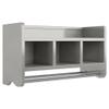 Alaterre Furniture 25-Inch Bath Storage Shelf with Dual Towel Rods - Wall Mounted Organizer with 3 Cubbies, Raised Edge Top Shelf, Coordinates with Bath Collection, Hanging Hardware Included (Gray) view 1