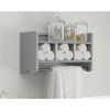 Alaterre Furniture 25-Inch Bath Storage Shelf with Dual Towel Rods - Wall Mounted Organizer with 3 Cubbies, Raised Edge Top Shelf, Coordinates with Bath Collection, Hanging Hardware Included (Gray) view 2