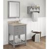 Alaterre Furniture 25-Inch Bath Storage Shelf with Dual Towel Rods - Wall Mounted Organizer with 3 Cubbies, Raised Edge Top Shelf, Coordinates with Bath Collection, Hanging Hardware Included (Gray) view 3