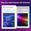 Muzata 10Pack 3.3FT/1M LED Channel Aluminum U Shape Silver LED Strip Diffuser Channel with Milky White Cover Easy Installation U1SW WW 1M view 3