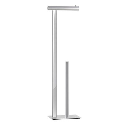 Torre & Tagus 29" Chrome Free Standing Toilet Paper Holder Stand with Storage for 3 Extra Rolls, Polished Chrome Toilet Paper Holder Free Standing Pedestal with Heavy Base, Corrosion Resistant Steel