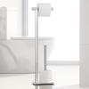 Torre & Tagus 29" Chrome Free Standing Toilet Paper Holder Stand with Storage for 3 Extra Rolls, Polished Chrome Toilet Paper Holder Free Standing Pedestal with Heavy Base, Corrosion Resistant Steel view 2