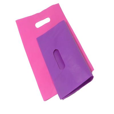 Thrifty Totes 200 Cute Pink & Purple Plastic Merchandise Bags 9x12 Small Retail Shopping Bags with Handles, Extra Strength 2.5mil HDPE with Matte Finish