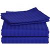 LaxLinen 100% Egyptian Cotton 4 PCs Bed Sheet Set (+24 Inch) Extra Deep Pocket Queen Bed Size, Egyptian/Royal Blue Stripe 600 Thread Count view 2