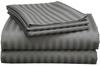 LaxLinen 100% Egyptian Cotton 4 PCs Bed Sheet Set (+24 Inch) Extra Deep Pocket California/King-Cal King, Elephant Grey Stripe 600 Thread Count view 1