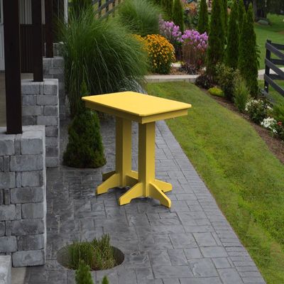 A & L Furniture Dining Table with 2" Umbrella Hole, lemon Yellow