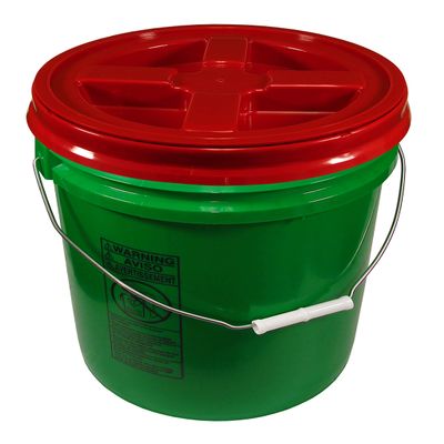 Green 5 Gallon 90 mil Bucket with Gamma Seal Lid(Red)