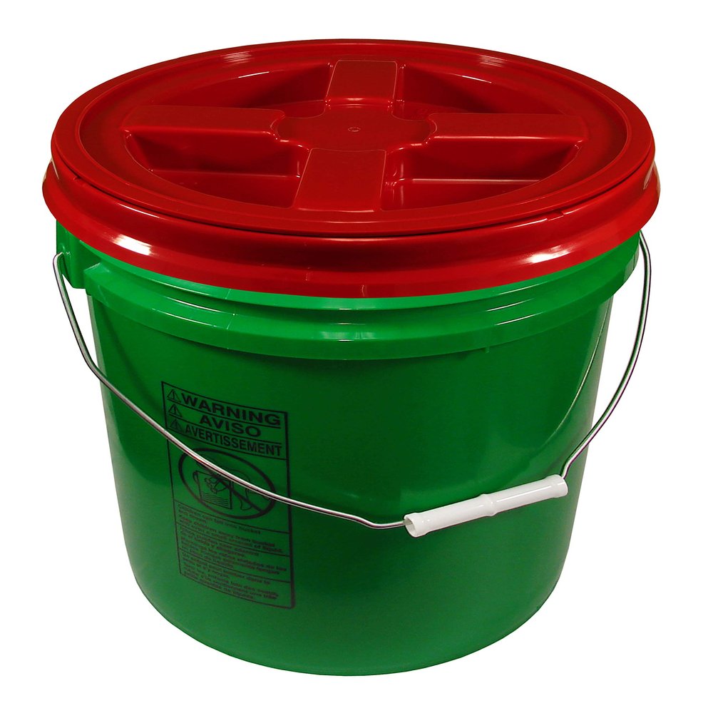 Green 5 Gallon 90 mil Bucket with Gamma Seal Lid(Red)