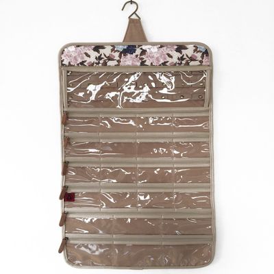 Angelina's Palace Brac Jewelry Hanger Organizer home storage hanger and travel organizer rollup with detachable holders and cover protection (Vintage Bloom)