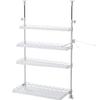 Yamazen TKRO-454*(WH) Kitchen Rack, Tension Rack, Width 17.7 x Depth 8.5 x Height 28.3 - 45.3 inches (45 x 21.5 x 72 - 115 cm), 4 Tiers, Towel Hanger, Spillproof, Lower Levels, Flip-up, Movable Shelf, Drainer Rack, Condiment Rack, Assembly, White view 1
