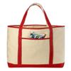 Deluxe Canvas Tote Bag Beach Bag, 22" x 16" Heavy duty Boat Bag Shopping Tote (PACK OF 4, Red) view 1