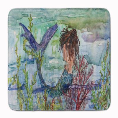 Caroline's Treasures 8973RUG Brunette Mermaid Coral Fantasy Machine Washable Memory Foam Mat, Bathroom Rug, Non-Slip Bath Mat, Durable Thick Washable Rugs for Kitchen, Bathroom Quick Dry, Decorative A