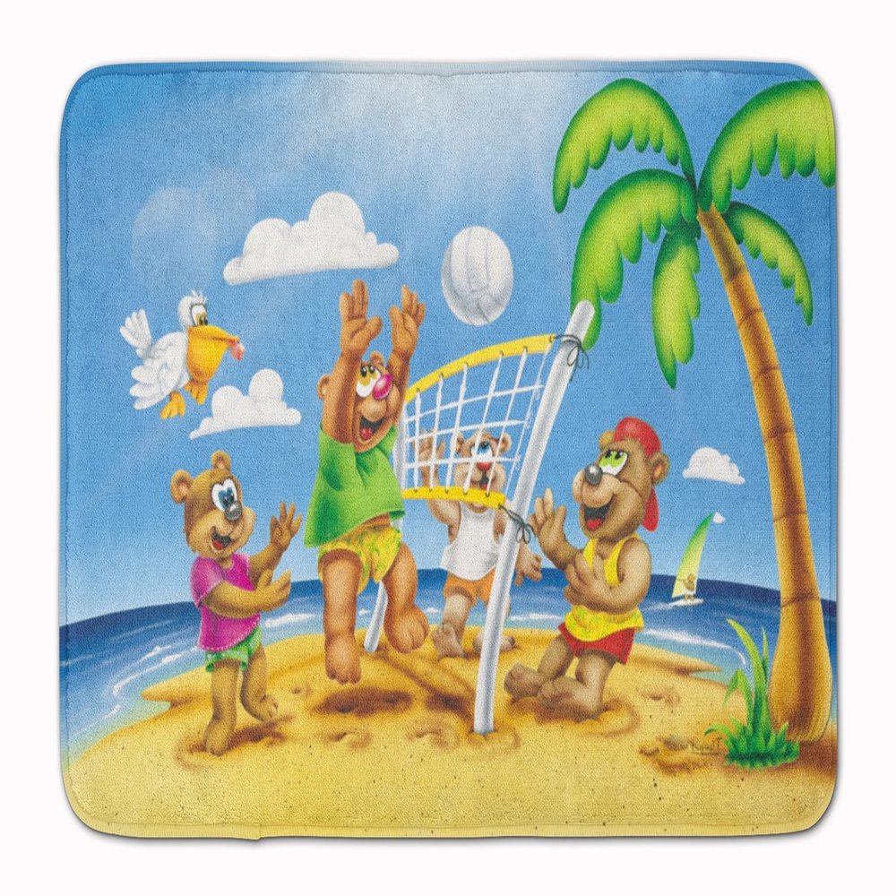 Caroline's Treasures APH0373RUG Bears Playing Volleyball Machine Washable Memory Foam Mat, Bathroom Rug, Non-Slip Bath Mat, Durable Thick Washable Rugs for Kitchen, Bathroom Quick Dry, Decorative Artw
