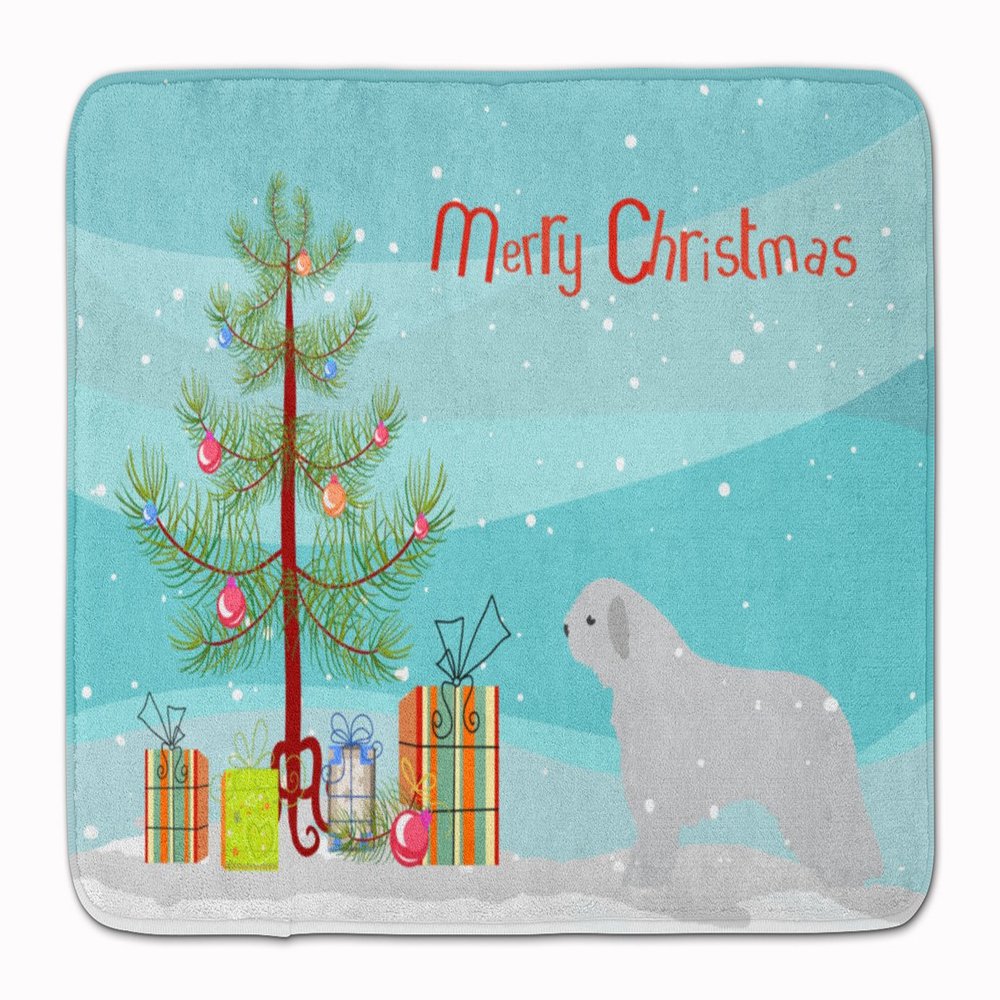 Caroline's Treasures BB2933RUG Spanish Water Dog Merry Christmas Tree Machine Washable Memory Foam Mat, Bathroom Rug, Non-Slip Bath Mat, Durable Thick Washable Rugs for Kitchen, Bathroom Quick Dry, De