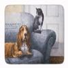 Caroline's Treasures BDBA0182RUG Basset Hound and Cat on couch Machine Washable Memory Foam Mat, Bathroom Rug, Non-Slip Bath Mat, Durable Thick Washable Rugs for Kitchen, Bathroom Quick Dry, Decorativ view 1