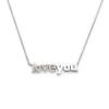 Wishbonne 925 Necklace with Love You Pendant Valentine's Day Gift Set, 16"-18", Sterling Silver view 2
