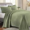 Superior Paisley 3 Piece Cotton Bedspread Set, Home Bed Decor, Decorative Bed Spread, 2 Pillow Shams, Medium Weight Blanket, Matelasse Coverlet Bedding, Vintage Floral Pattern, Queen, Sage view 1