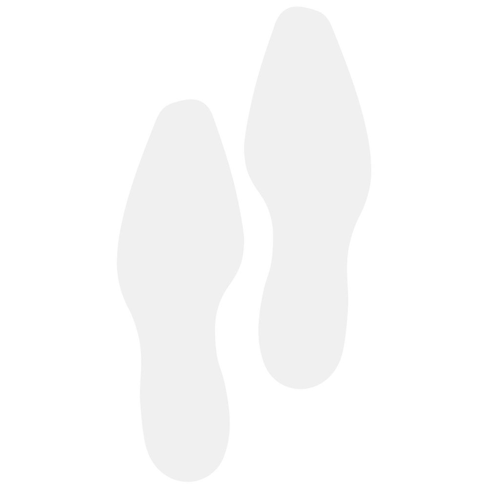 LiteMark 9 Inch White Dress Shoe Print Decal Stickers with Matte Finish Removable Adhesive Ideal for Floors, Events, Homes, Stores, Parties - Set of 12 (6 Pairs)