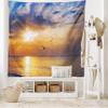 Ambesonne Birds Tapestry, Early Morning Sunrise over the Ocean and a Bird Horizon Nature Panoramic View, Wide Wall Hanging for Bedroom Living Room Dorm, 60" X 40", Orange Blue view 2