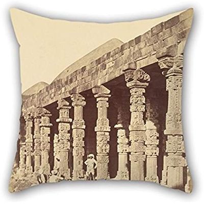 16 X 16 Inches / 40 By 40 Cm Oil Painting Charles Moravia (British - (View Of Tughlaqabad Fort) Pillowcase ,both Sides Ornament And Gift To Gf,bedroom,valentine,husband,adults,play R