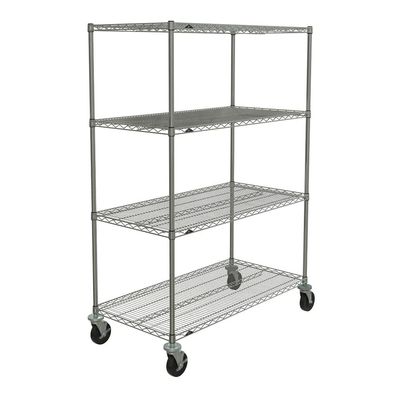 Intermetro Industries N366BBR Super Erecta Wire Shelving Cart, 4-Shelf, 69" Height, 60" Wide, 18" Length, Borosilicate Glass