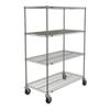 Intermetro Industries N366BBR Super Erecta Wire Shelving Cart, 4-Shelf, 69" Height, 60" Wide, 18" Length, Borosilicate Glass view 1