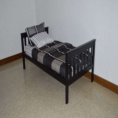 A & L Furniture Slat Mission Bed Twin Black