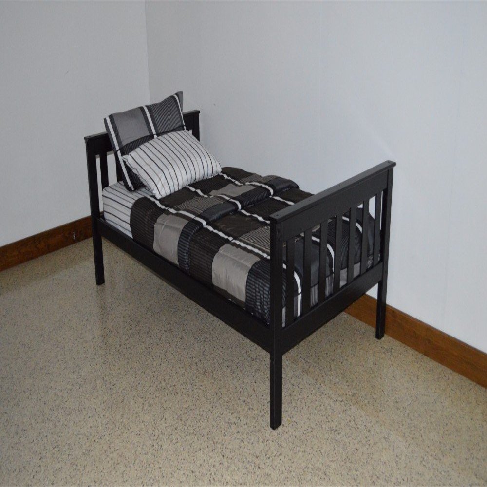 A & L Furniture Slat Mission Bed Twin Black