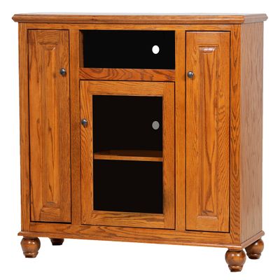 American Heartland MFG. Oak Tall Deluxe Entertainment Console in Medium (#63148MD)