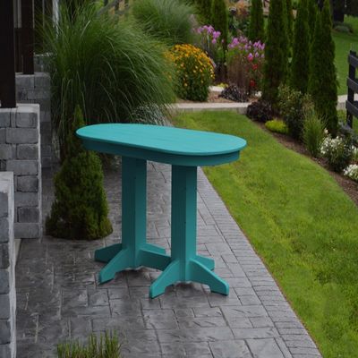 A & L Furniture Oval Dining Table without Hole, Aruba Blue