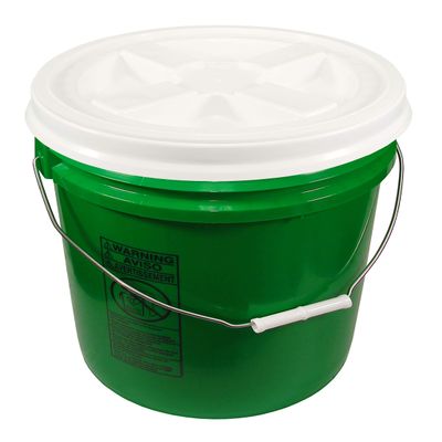 Green 5 Gallon 90 mil Bucket with Gamma Seal Lid (White)