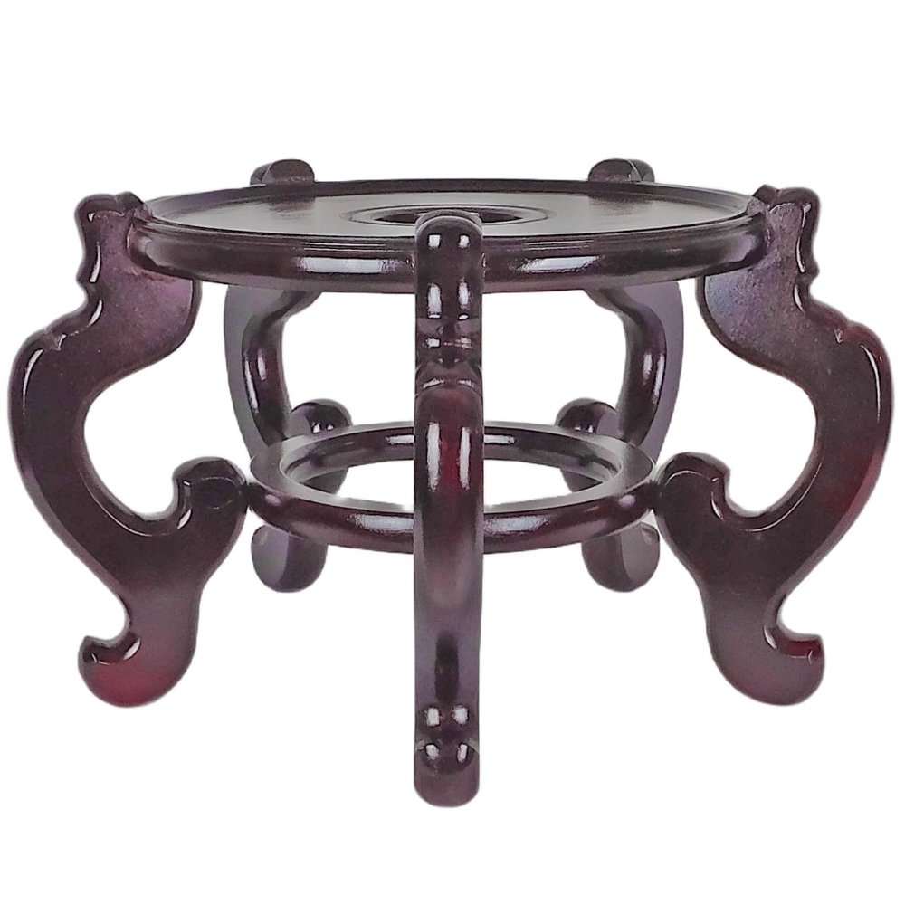 Oriental Rosewood Fish Bowl Stand (6.5" W X 4.5" H)