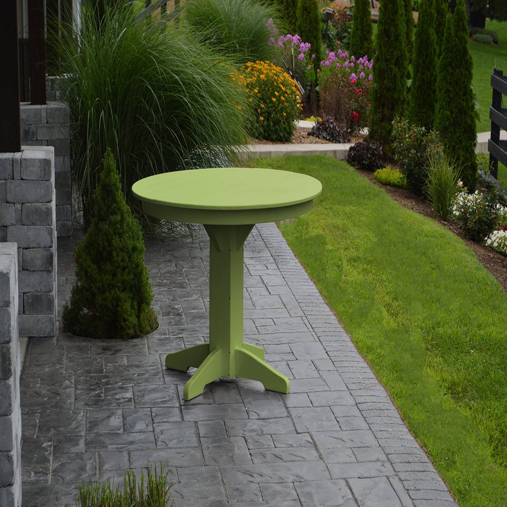 A & L Furniture Round Dining Table Without Hole, 44", Lime