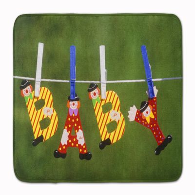 Caroline's Treasures APH5091RUG New Baby Clown Clothesline Machine Washable Memory Foam Mat, Bathroom Rug, Non-Slip Bath Mat, Durable Thick Washable Rugs for Kitchen, Bathroom Quick Dry, Decorative Ar