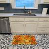 Caroline's Treasures 8987RUG Abstract Flowers in Oranges and Yellows Machine Washable Memory Foam Mat, Bathroom Rug, Non-Slip Bath Mat, Durable Thick Washable Rugs for Kitchen, Bathroom Quick Dry, Dec view 3