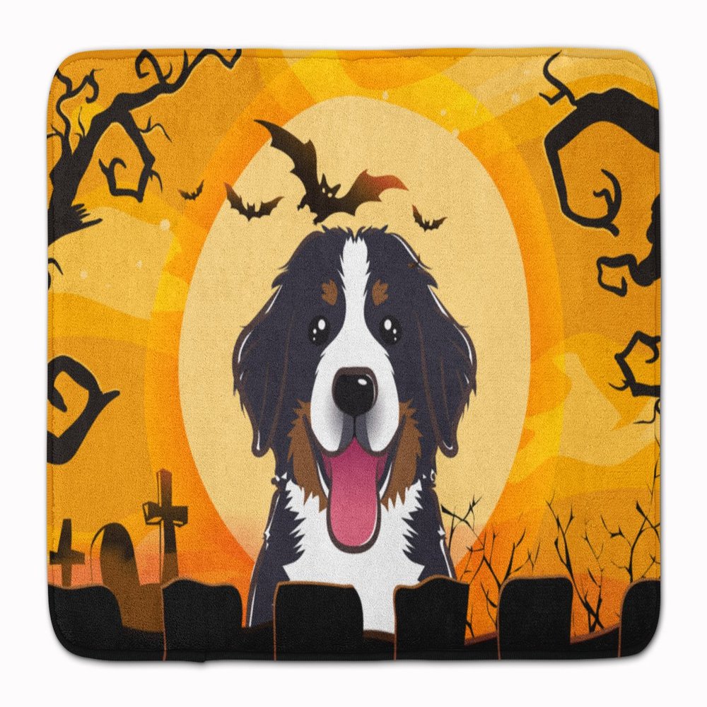 Caroline's Treasures BB1795RUG Halloween Bernese Mountain Dog Machine Washable Memory Foam Mat, Bathroom Rug, Non-Slip Bath Mat, Durable Thick Washable Rugs for Kitchen, Bathroom Quick Dry, Decorative