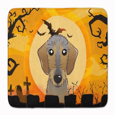 Caroline's Treasures BB1791RUG Halloween Wirehaired Dachshund Machine Washable Memory Foam Mat, Bathroom Rug, Non-Slip Bath Mat, Durable Thick Washable Rugs for Kitchen, Bathroom Quick Dry, Decorative