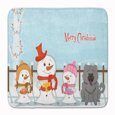 Caroline's Treasures BB2470RUG Merry Christmas Carolers Chow Chow Blue Machine Washable Memory Foam Mat, Bathroom Rug, Non-Slip Bath Mat, Durable Thick Washable Rugs for Kitchen, Bathroom Quick Dry, D