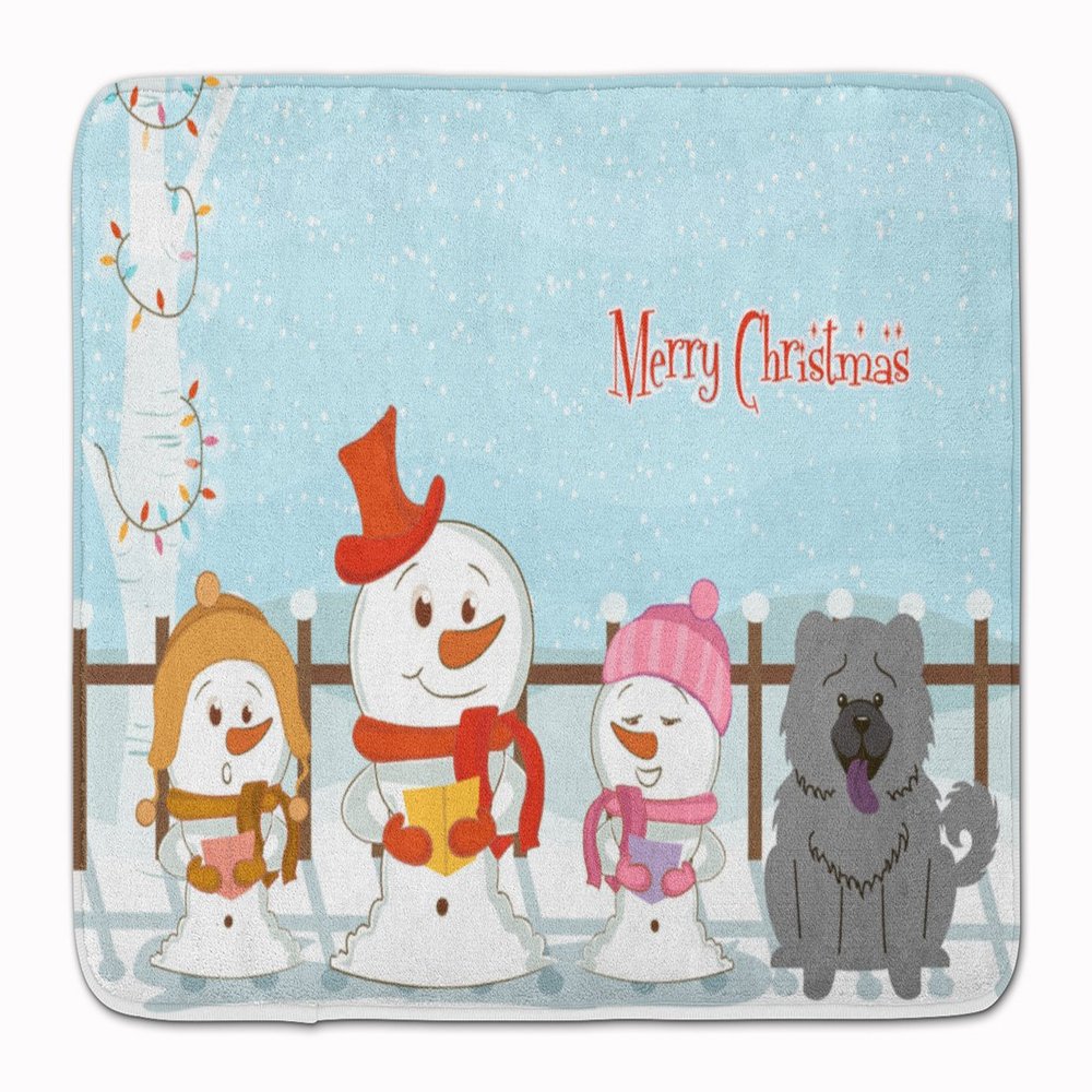 Caroline's Treasures BB2470RUG Merry Christmas Carolers Chow Chow Blue Machine Washable Memory Foam Mat, Bathroom Rug, Non-Slip Bath Mat, Durable Thick Washable Rugs for Kitchen, Bathroom Quick Dry, D