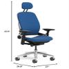 Steelcase Leap Task Chair: Polished Aluminum Base - 4D Adjustable Arms - Headrest - Standard Carpet Casters view 3