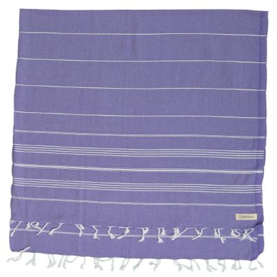 Bersuse Towels Anatolia XL Beach Blanket Throw Blanket Turkish Towel 100% Cotton Extra-Large Quick-Dry Lightweight Premium Peshtemal Towel - 61x82 Inches, Dark Purple (Set of 3)