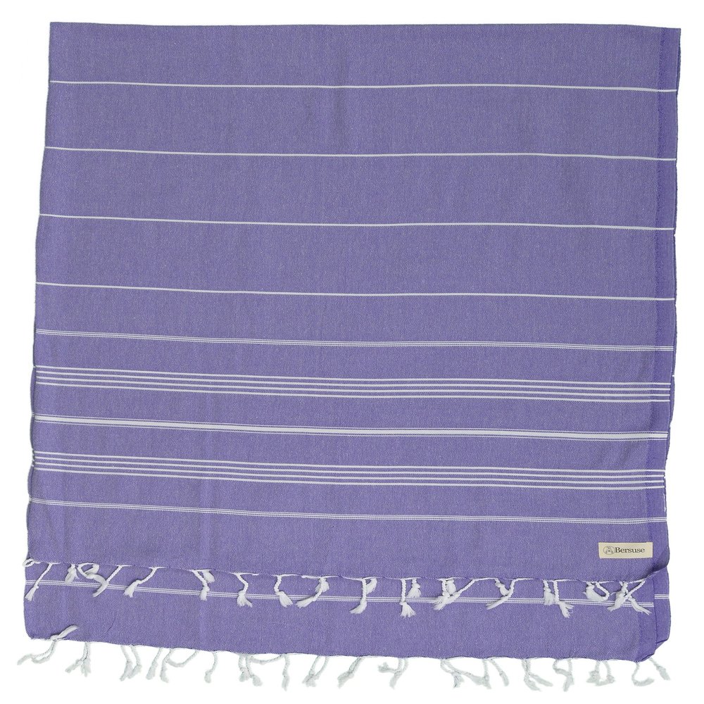 Bersuse Towels Anatolia XL Beach Blanket Throw Blanket Turkish Towel 100% Cotton Extra-Large Quick-Dry Lightweight Premium Peshtemal Towel - 61x82 Inches, Dark Purple (Set of 3)