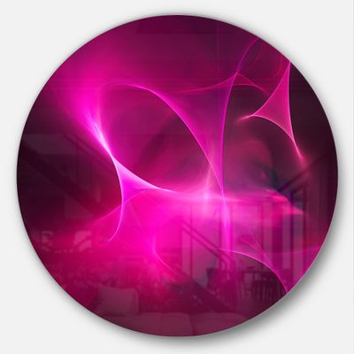 Designart Magenta Fractal Desktop Wallpaper Abstract Digital Art Metal Artwork-Disc of 23 inch, 23'' H x 23'' W x 1'' D 1P, Pink/Brown