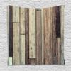 Ambesonne Wooden Print Tapestry, Antique Planks Flooring Wall Picture American Style Western Rustic Panel Graphic, Wall Hanging for Bedroom Living Room Dorm Decor, 60" X 80", Brown Ivory view 1