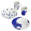 13161 Ceramic Indigo Friends Cat Pair Mug & Plate, Black Neku-kun/Toraneko-kun, Size (W x D x H): Approx. 13.2 x 9.4 x 4.1 inches (33.3 x 23.9 x 10.3 cm) view 1