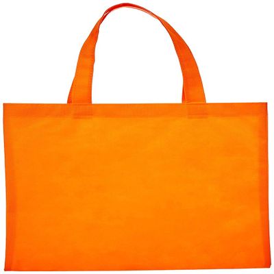 Reusable Convention - Conference Tote Bags Non Woven Bright Colors for Promotions, Orange, Set of 100