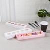 Restaurantware Valentino 12 x 2.9 x 1.5 Inch Macaron Boxes 100 Macaron Packaging - Holds 5 Macarons With Lids White and Pink Paper Macaron Gift Boxes Separate Compartments For Gifts and Parties view 3